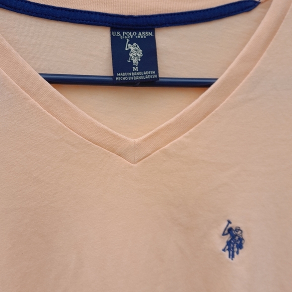 Polo By Ralph Lauren Mens M Peach V-Neck TSHIRT - Picture 3 of 4